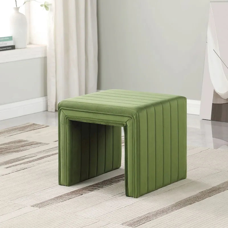 HomePop Contemporary Channel-Designed Ottoman 12