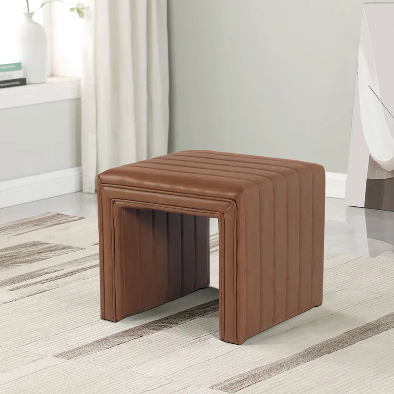 HomePop Contemporary Channel-Designed Ottoman 21