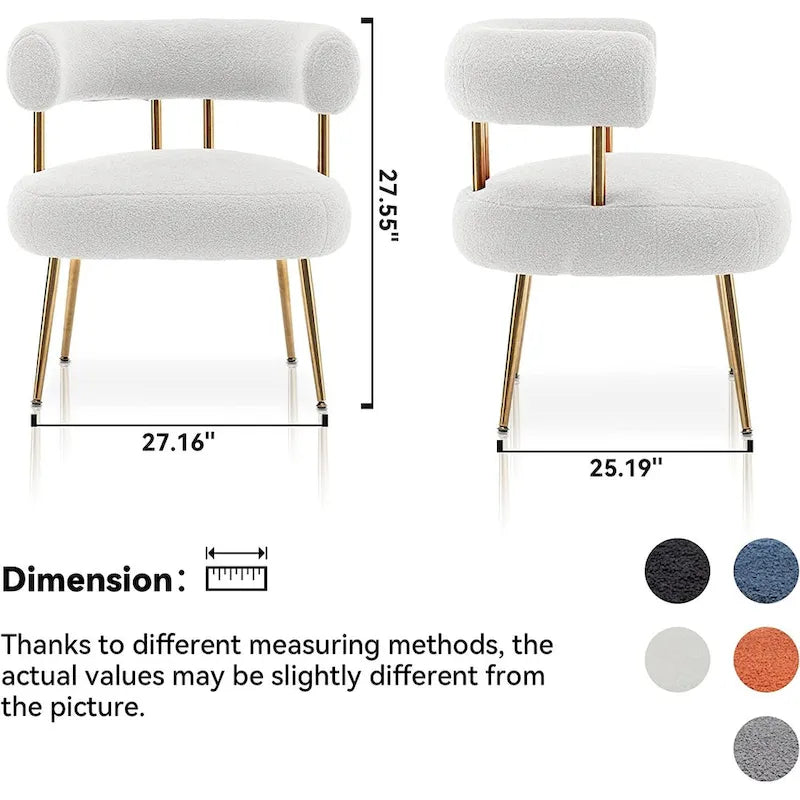 SEYNAR Contemporary Glam Upholstered Open-Back Accent Chair with Gold Legs 10