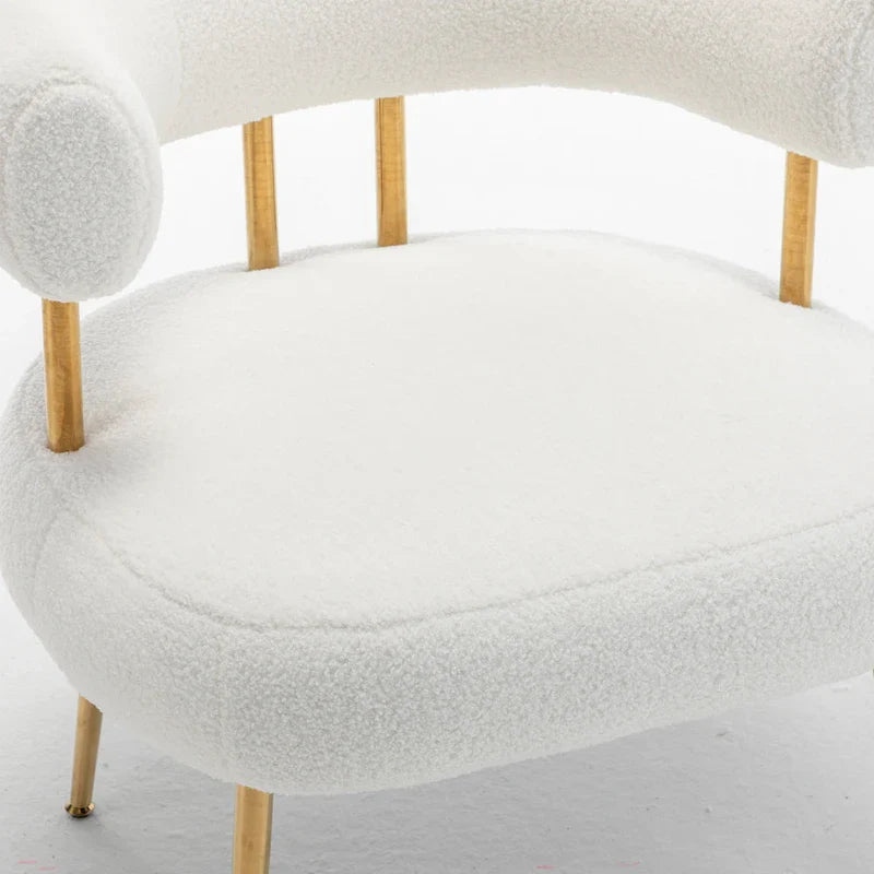 SEYNAR Contemporary Glam Upholstered Open-Back Accent Chair with Gold Legs 14