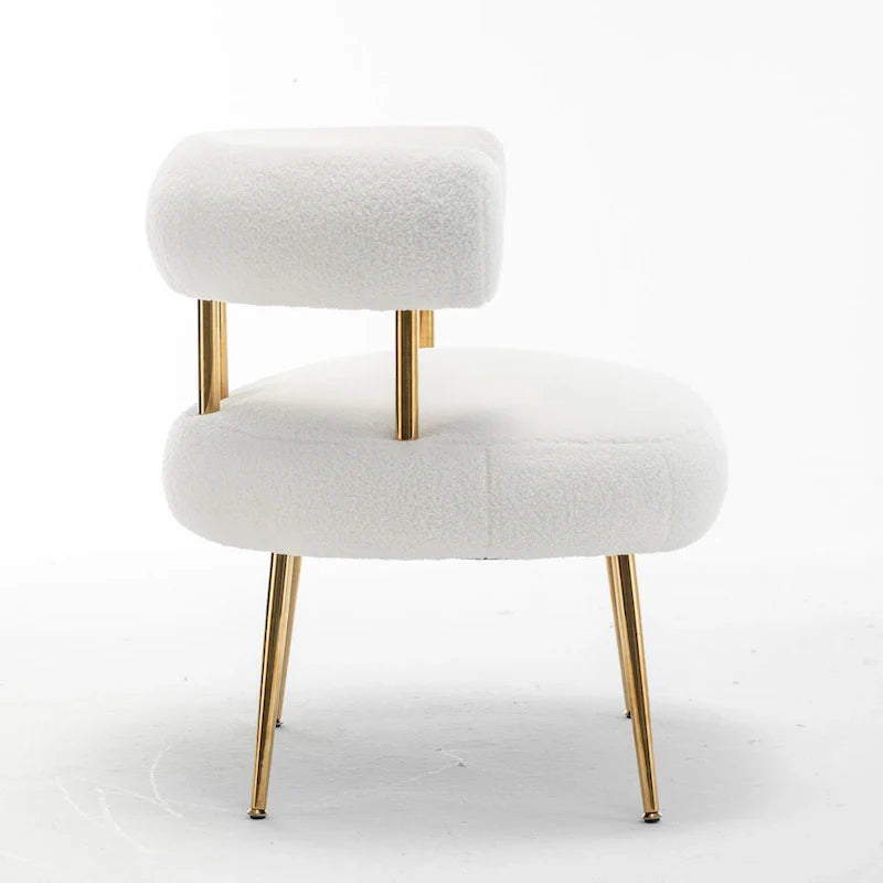 SEYNAR Contemporary Glam Upholstered Open-Back Accent Chair with Gold Legs 17