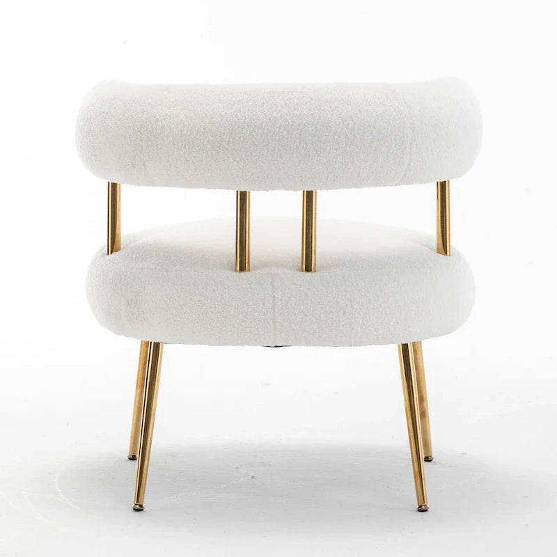 SEYNAR Contemporary Glam Upholstered Open-Back Accent Chair with Gold Legs 18