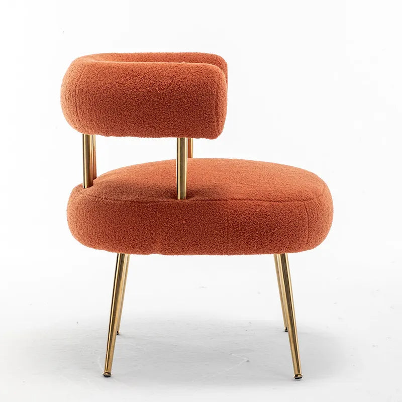 SEYNAR Contemporary Glam Upholstered Open-Back Accent Chair with Gold Legs 22