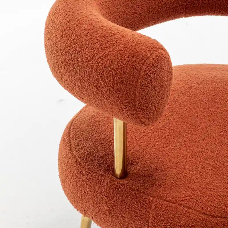 SEYNAR Contemporary Glam Upholstered Open-Back Accent Chair with Gold Legs 26