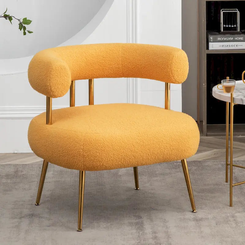 SEYNAR Contemporary Glam Upholstered Open-Back Accent Chair with Gold Legs 27