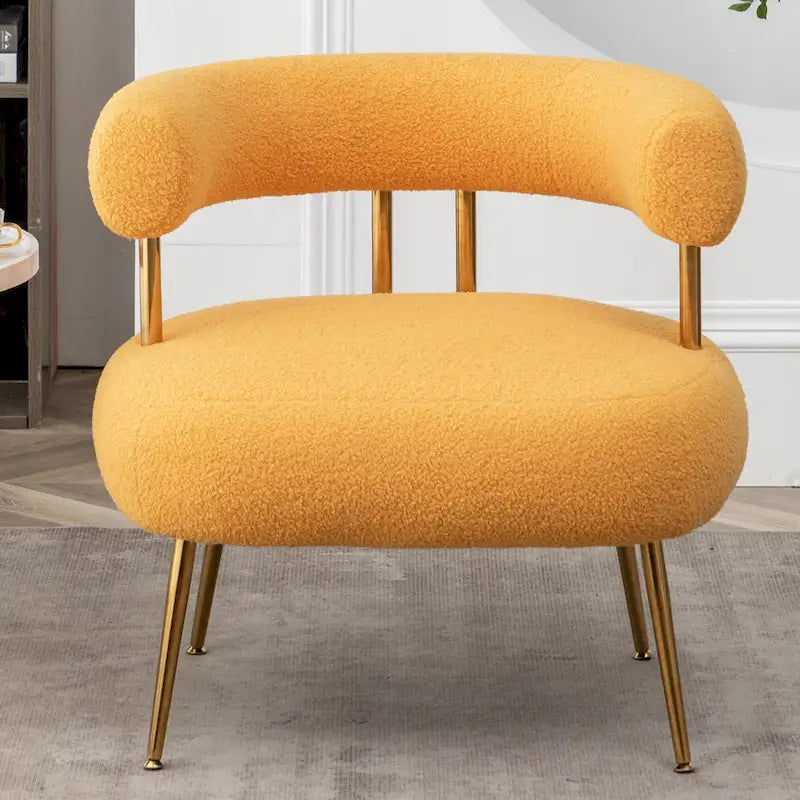 SEYNAR Contemporary Glam Upholstered Open-Back Accent Chair with Gold Legs 28