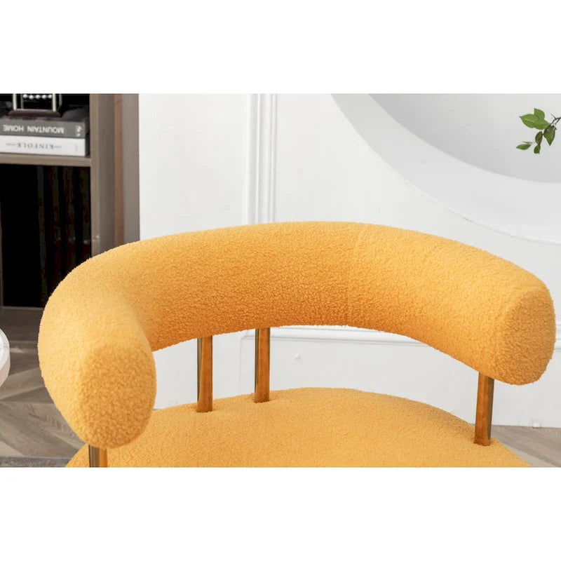 SEYNAR Contemporary Glam Upholstered Open-Back Accent Chair with Gold Legs 29