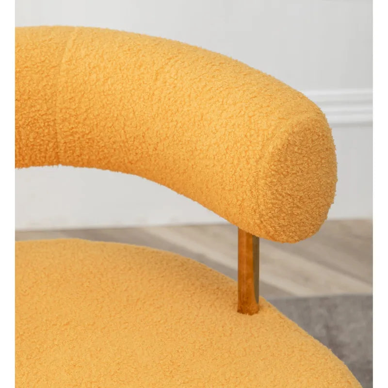 SEYNAR Contemporary Glam Upholstered Open-Back Accent Chair with Gold Legs 30