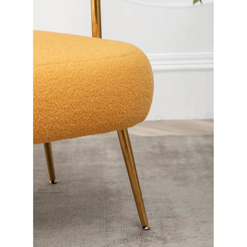 SEYNAR Contemporary Glam Upholstered Open-Back Accent Chair with Gold Legs 31