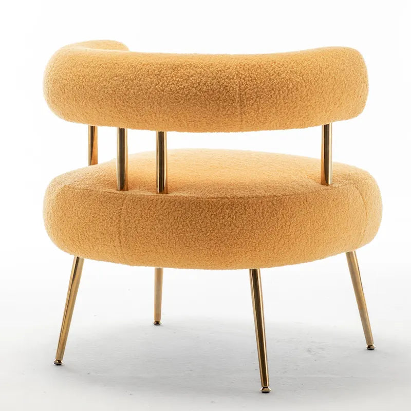 SEYNAR Contemporary Glam Upholstered Open-Back Accent Chair with Gold Legs 32