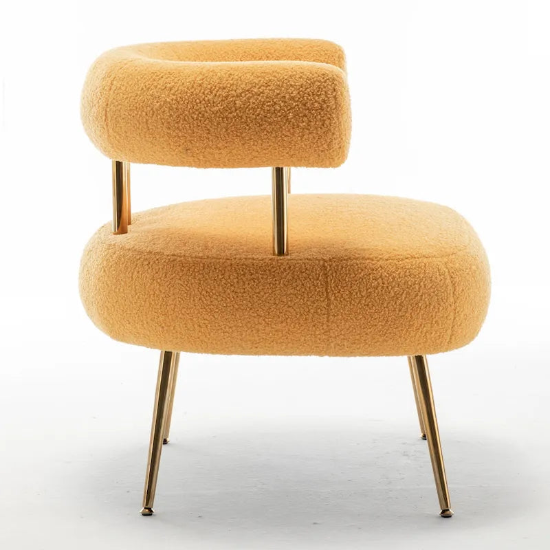SEYNAR Contemporary Glam Upholstered Open-Back Accent Chair with Gold Legs 33