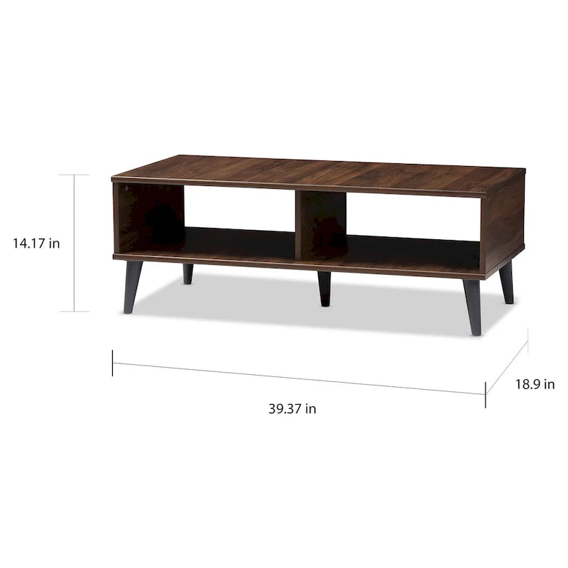 Baxton Studio Mid-Century Modern Brown Coffee Table 7