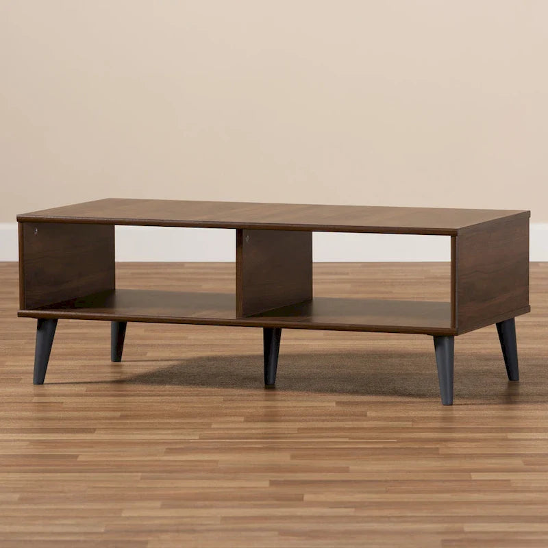 Baxton Studio Mid-Century Modern Brown Coffee Table 9
