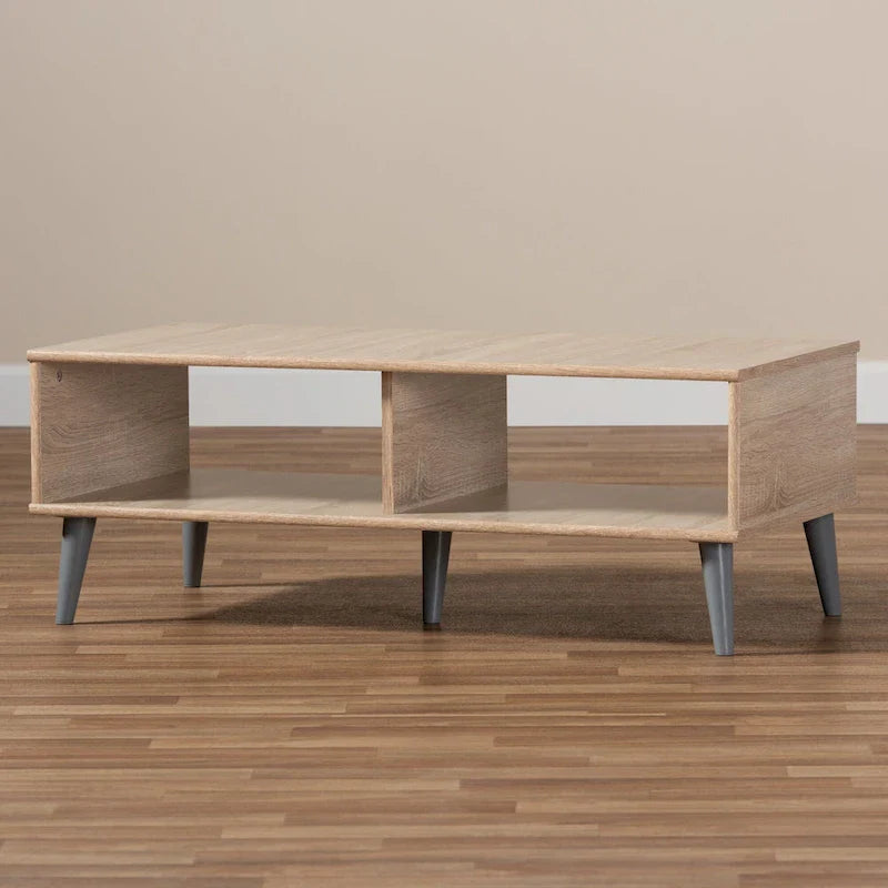 Baxton Studio Mid-Century Modern Brown Coffee Table 15