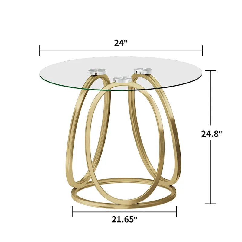 Myhozm Glass Side Table for Living Room with Sturdy Metal Frame 9