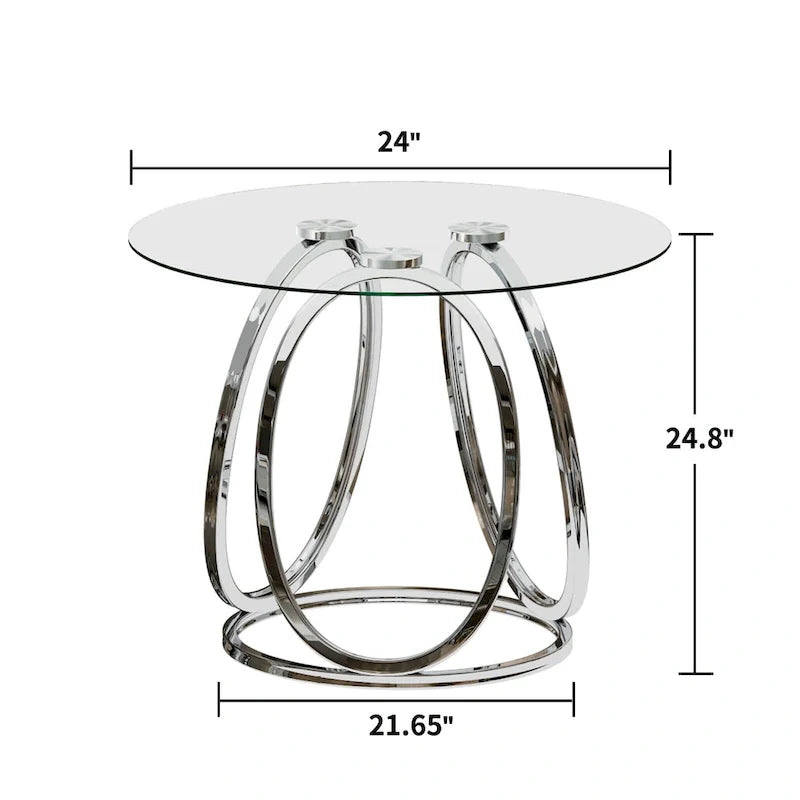 Myhozm Glass Side Table for Living Room with Sturdy Metal Frame 15
