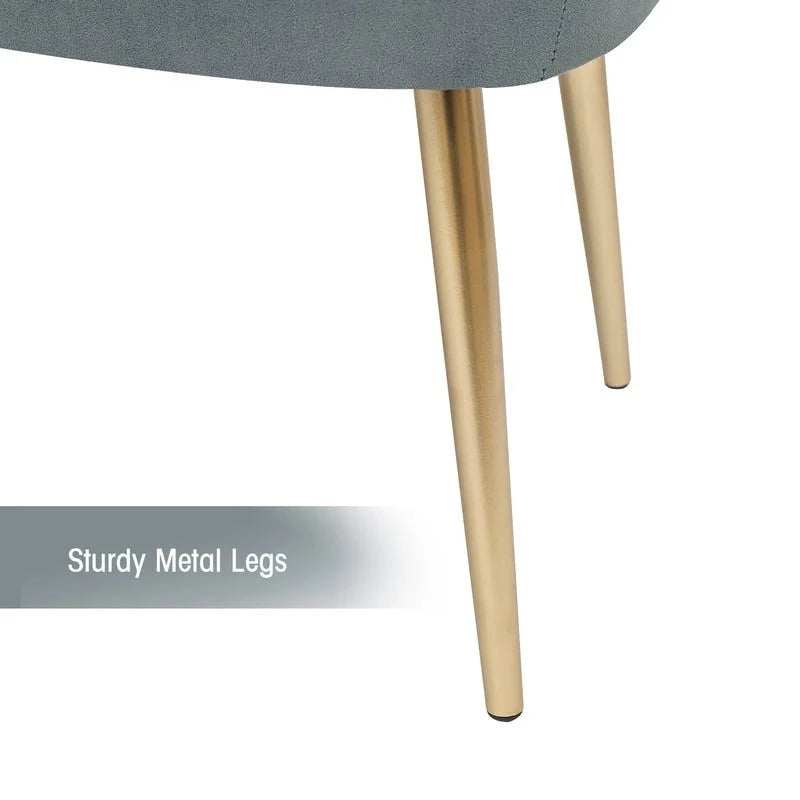 Adeco Velvet Footrest Bench with Metal Legs - Stylish Bed End Stool and Dressing Chair 19