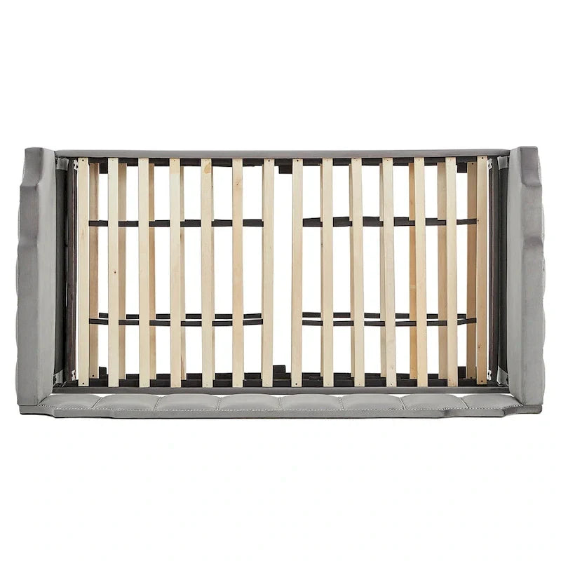 iNSPIRE Q Modern Chareau Glam Grey Velvet Daybed 8
