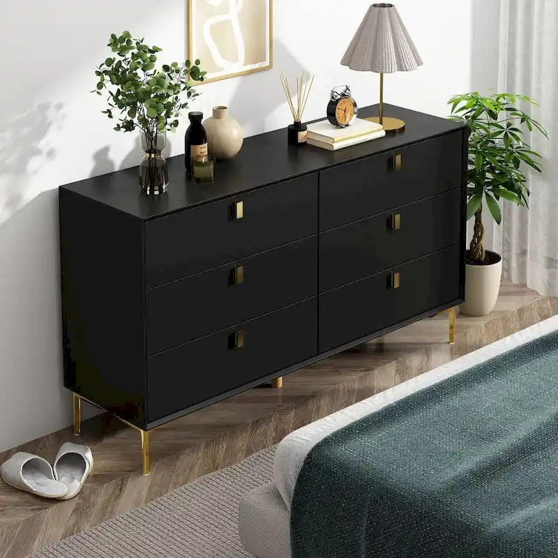 Mid-Century 6-Drawer Storage Dresser Chest Sideboard 2
