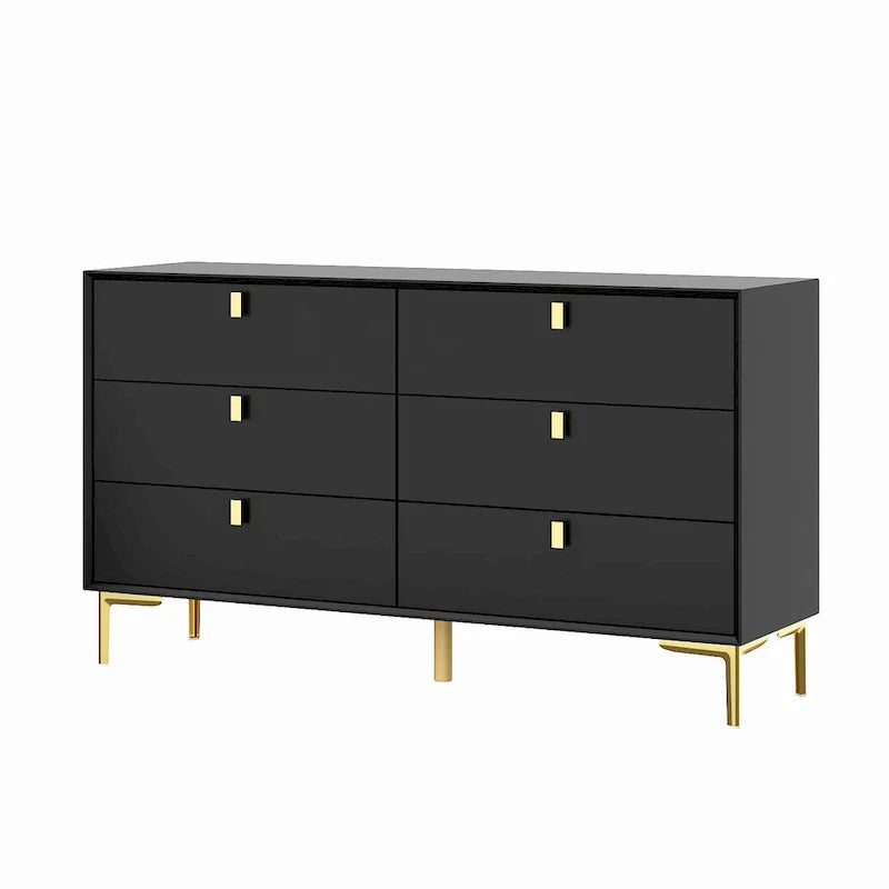 Mid-Century 6-Drawer Storage Dresser Chest Sideboard 6