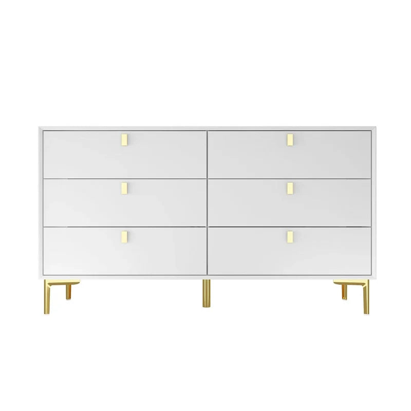 Mid-Century 6-Drawer Storage Dresser Chest Sideboard 31