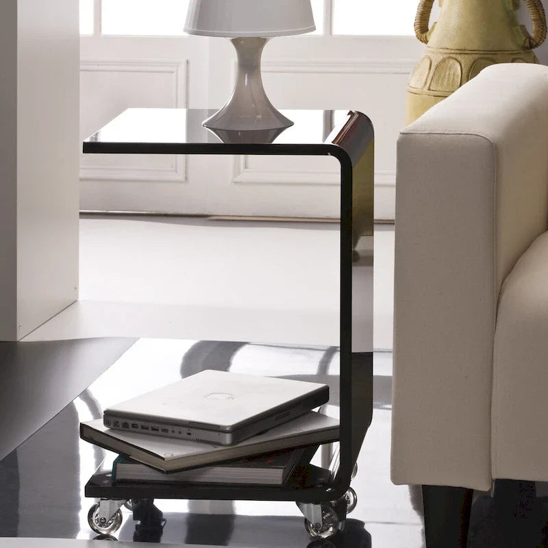 C-Shaped 100% Acrylic Accent Table for Indoor/Outdoor Use 3