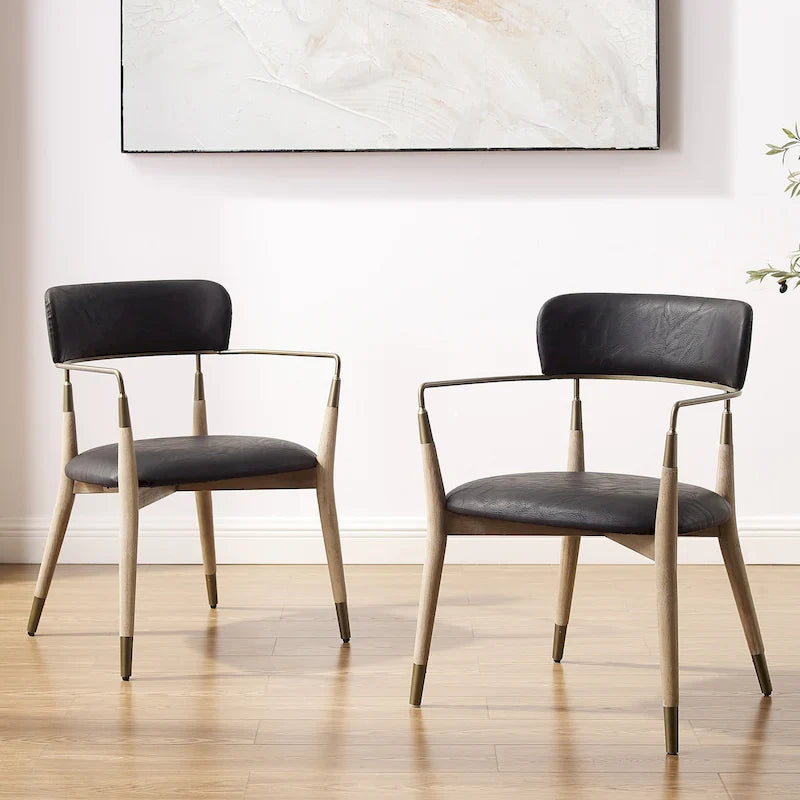 Set of 2 Mid-Century Solid Wood Accent Dining Chairs by Art Leon 27