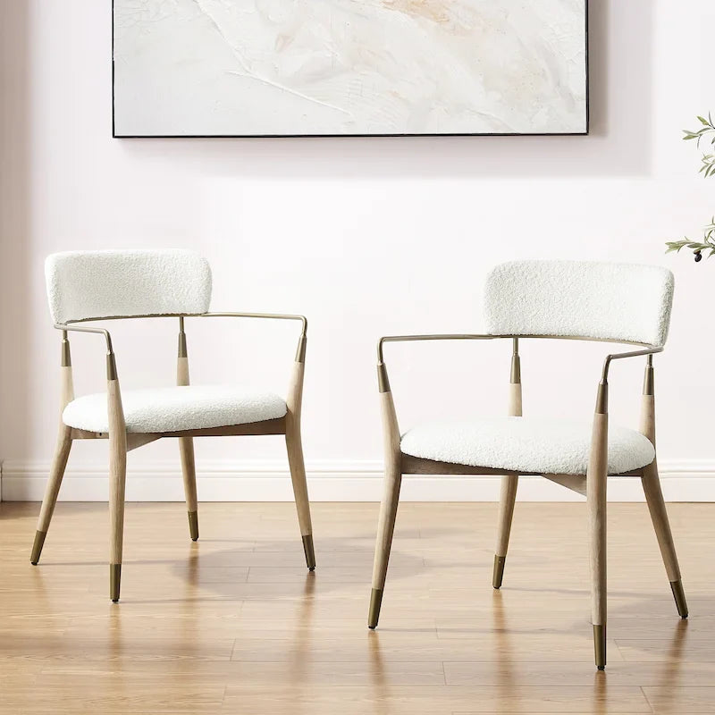 Set of 2 Mid-Century Solid Wood Accent Dining Chairs by Art Leon 28