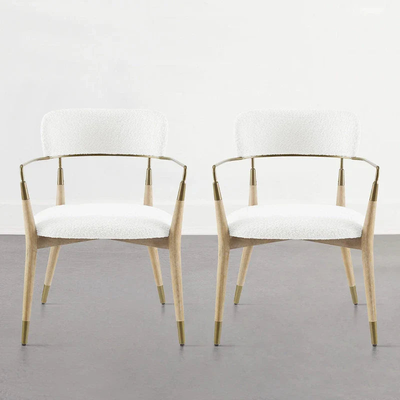 Set of 2 Mid-Century Solid Wood Accent Dining Chairs by Art Leon 4