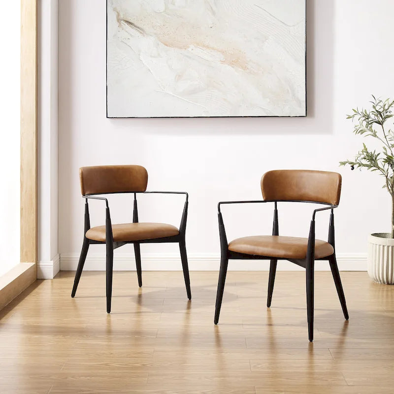 Set of 2 Mid-Century Solid Wood Accent Dining Chairs by Art Leon 7