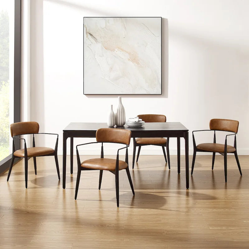 Set of 2 Mid-Century Solid Wood Accent Dining Chairs by Art Leon 8