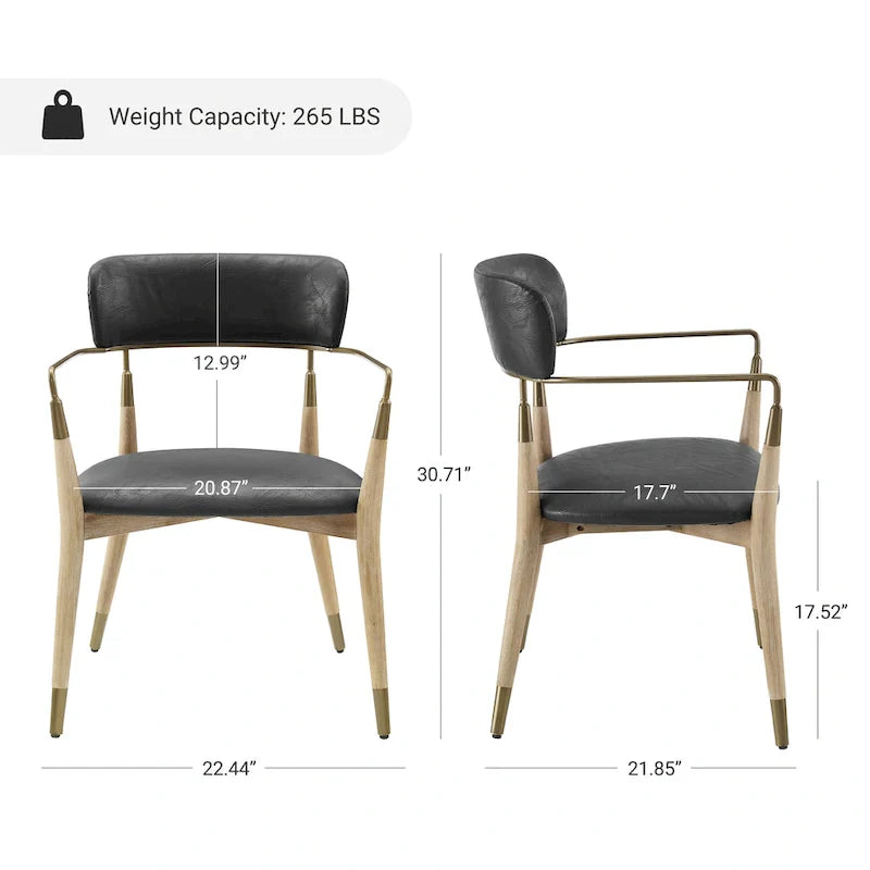 Set of 2 Mid-Century Solid Wood Accent Dining Chairs by Art Leon 14