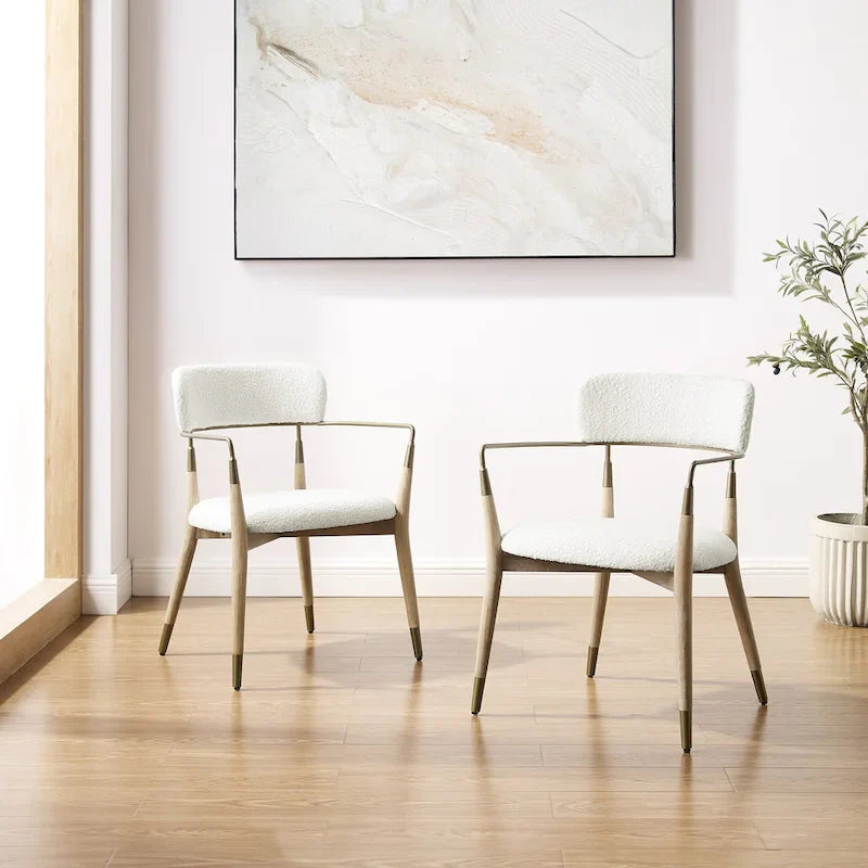 Set of 2 Mid-Century Solid Wood Accent Dining Chairs by Art Leon 16