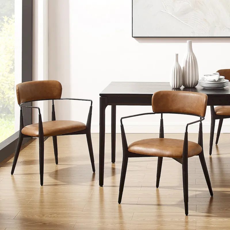 Set of 2 Mid-Century Solid Wood Accent Dining Chairs by Art Leon 21