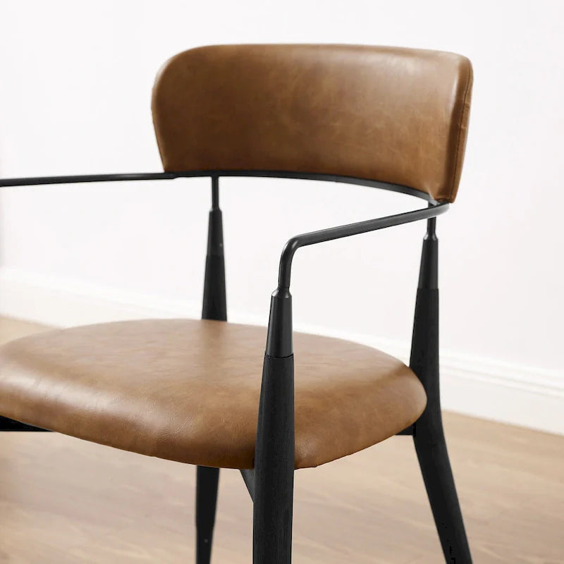 Set of 2 Mid-Century Solid Wood Accent Dining Chairs by Art Leon 22