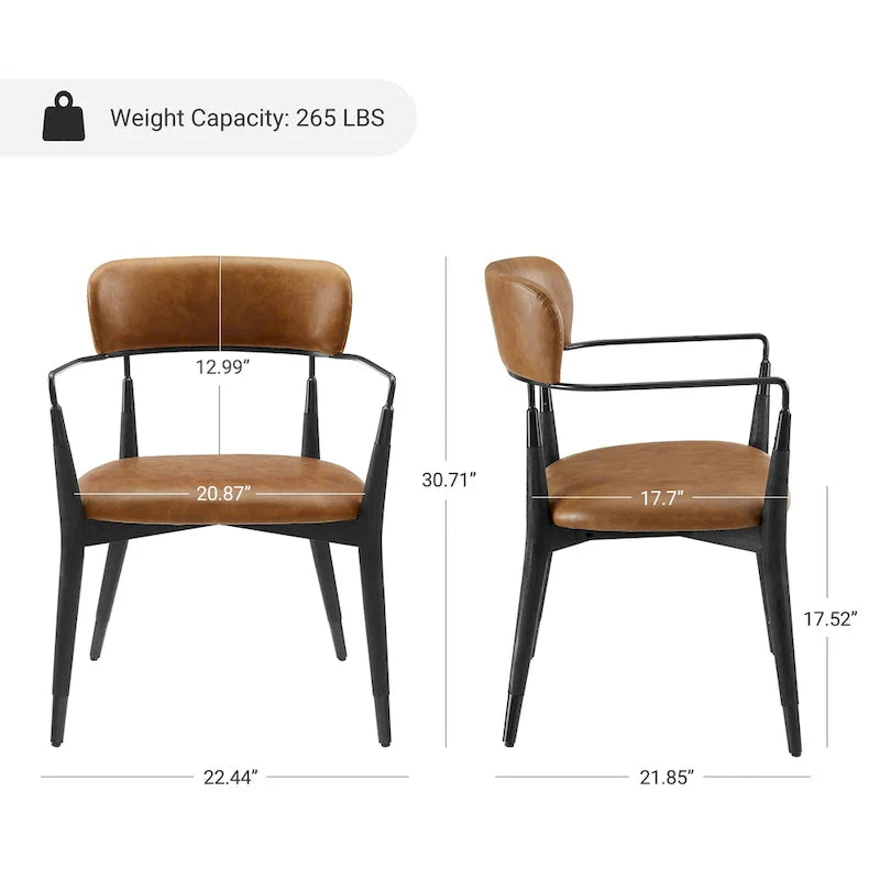 Set of 2 Mid-Century Solid Wood Accent Dining Chairs by Art Leon 25