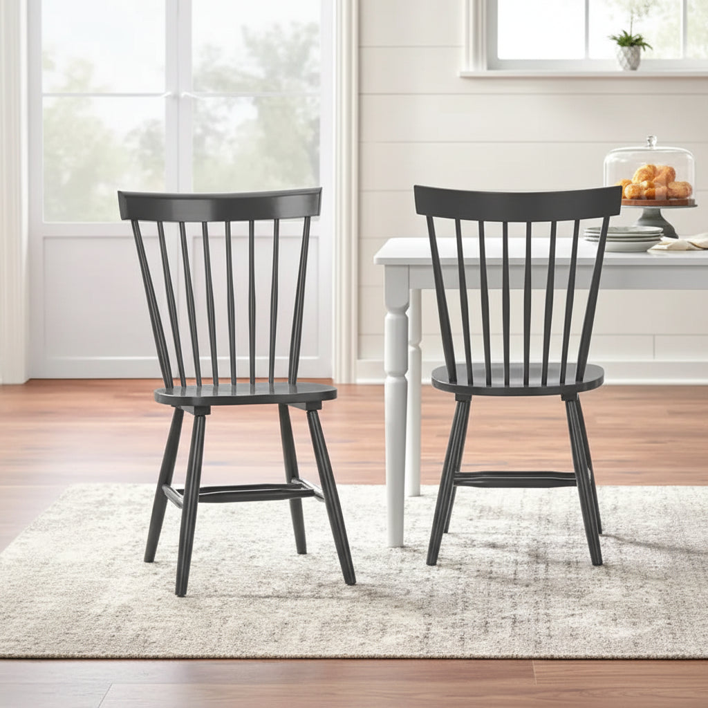 Set of 2 Venice Solid Wood Spindle Dining Chairs by Simple Living 33
