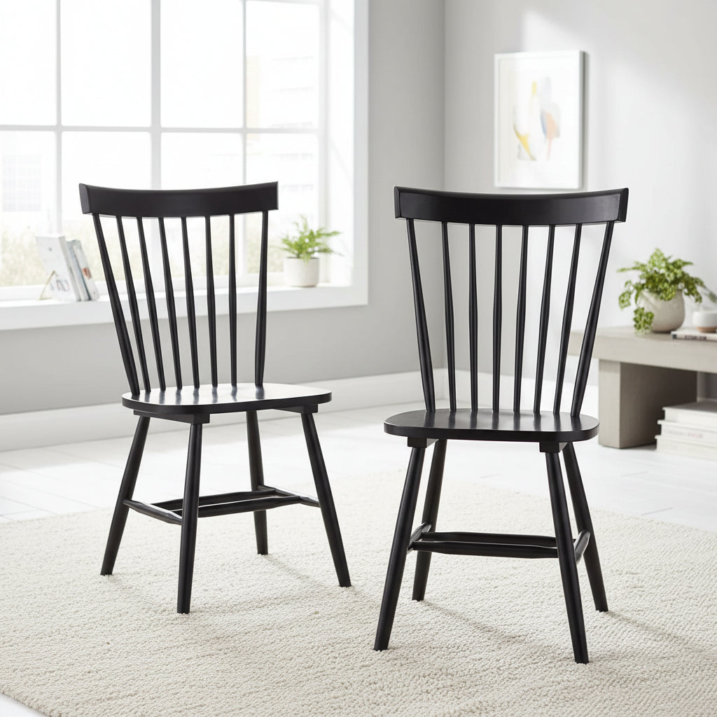 Set of 2 Venice Solid Wood Spindle Dining Chairs by Simple Living
