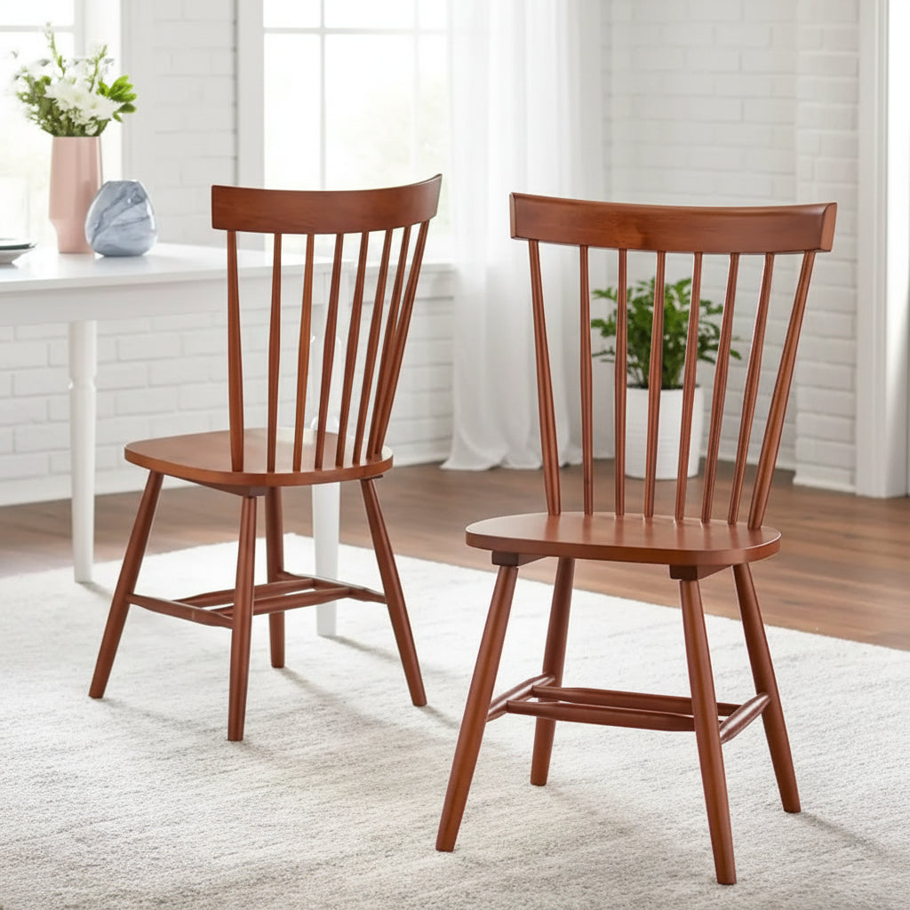 Set of 2 Venice Solid Wood Spindle Dining Chairs by Simple Living
