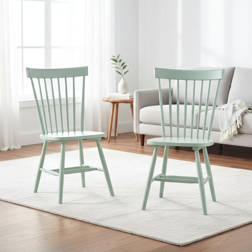 Set of 2 Venice Solid Wood Spindle Dining Chairs by Simple Living 4
