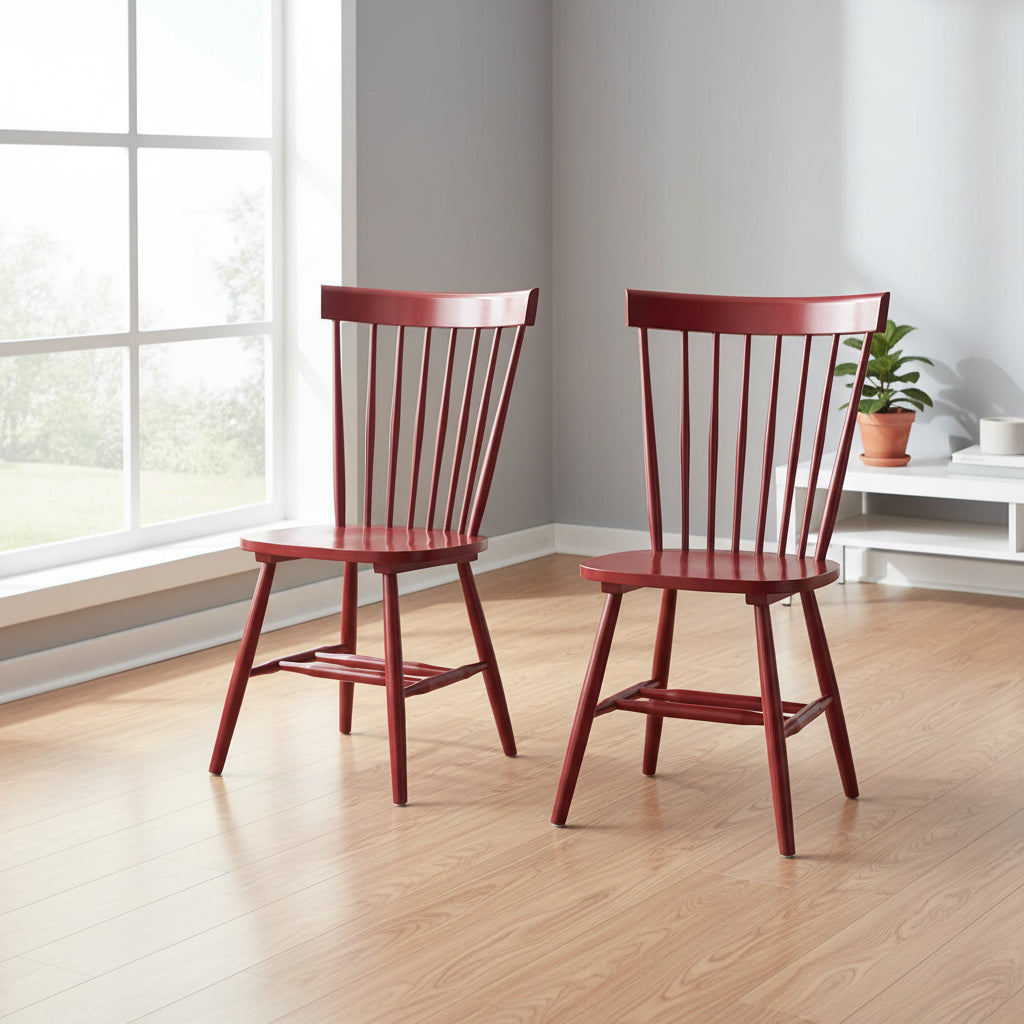 Set of 2 Venice Solid Wood Spindle Dining Chairs by Simple Living 5
