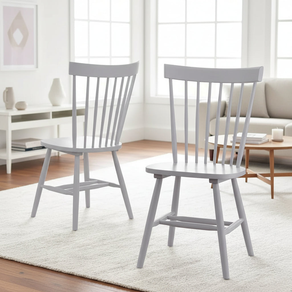 Set of 2 Venice Solid Wood Spindle Dining Chairs by Simple Living 6