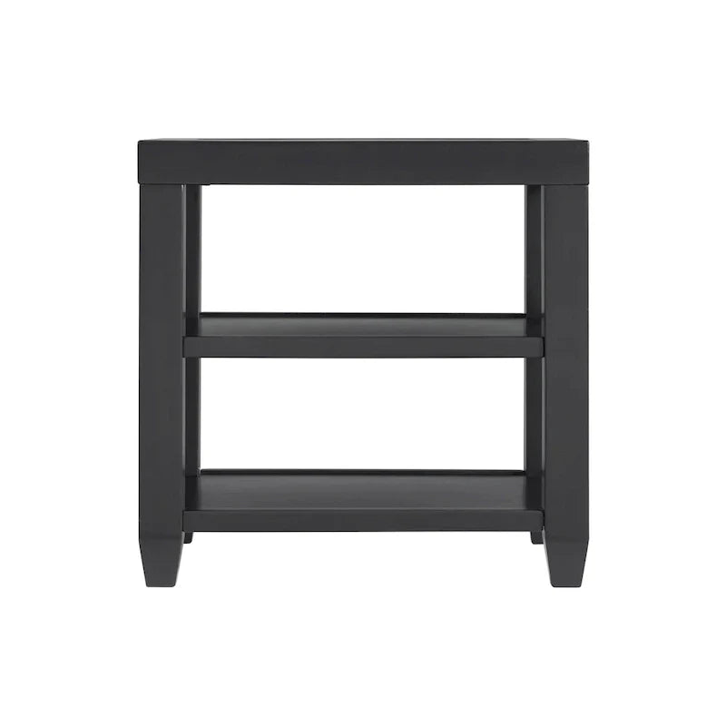 Cordero 16-Inch Wide Wood and Glass Top Chairside End Table with Shelf Storage 3