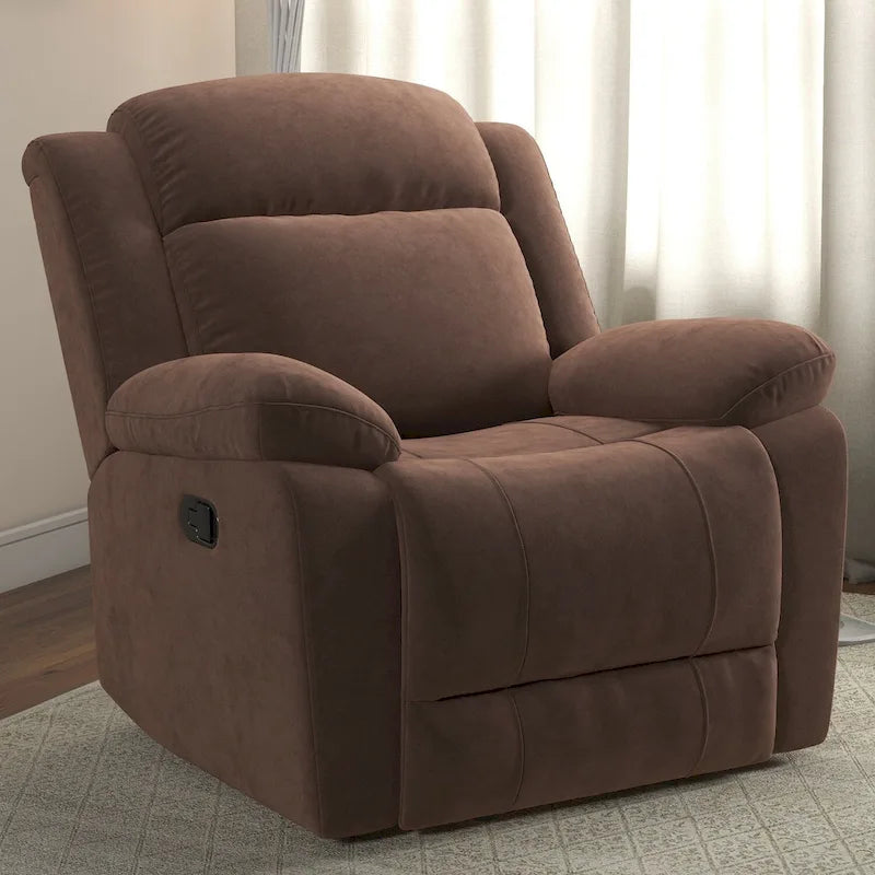 Overstuffed Arm and Back Manual Recliner Chair 25