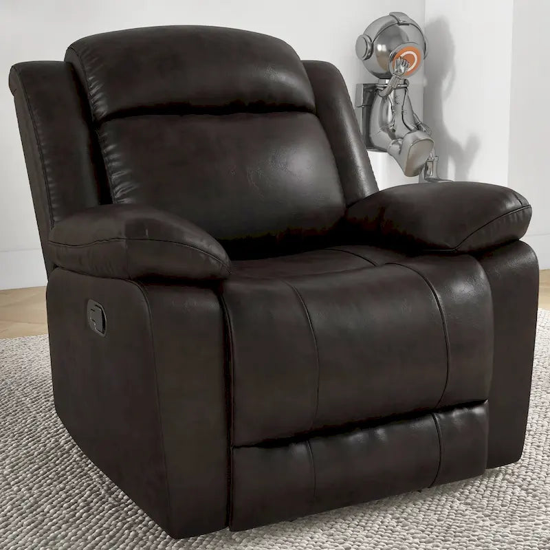 Overstuffed Arm and Back Manual Recliner Chair 27