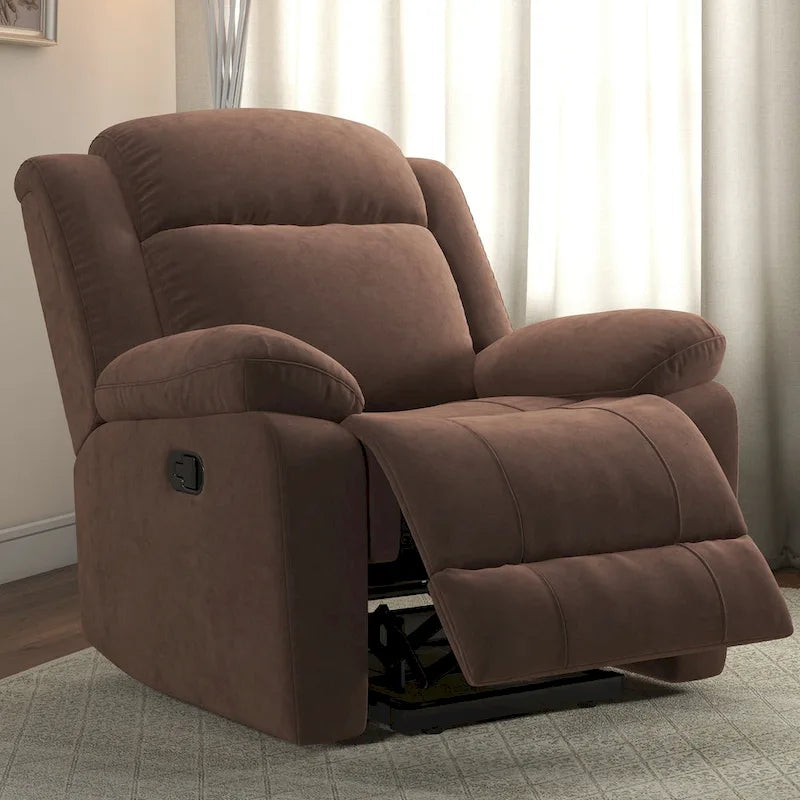Overstuffed Arm and Back Manual Recliner Chair 4