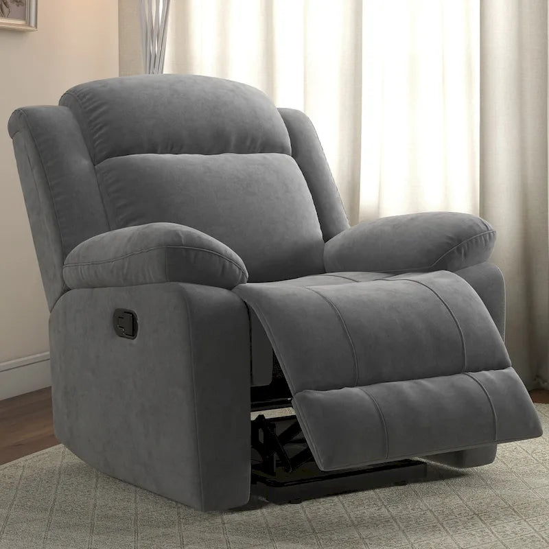 Overstuffed Arm and Back Manual Recliner Chair 11