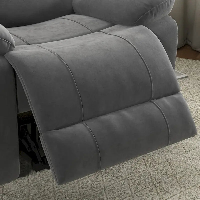 Overstuffed Arm and Back Manual Recliner Chair 16