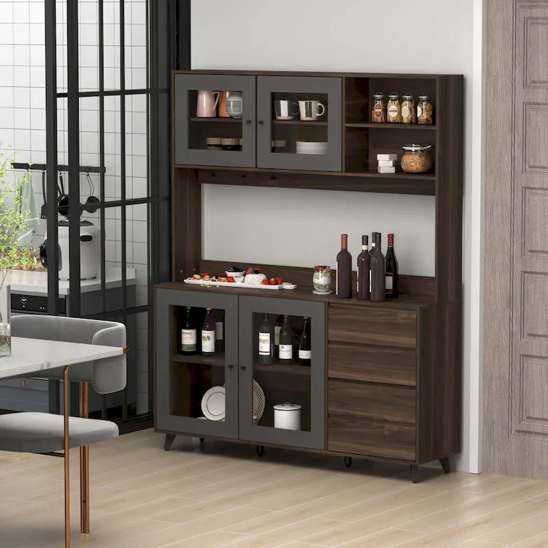 Multi-Functional Sideboard: Wine and Tea Cabinet, Kitchen Cupboard, Buffet Storage 3
