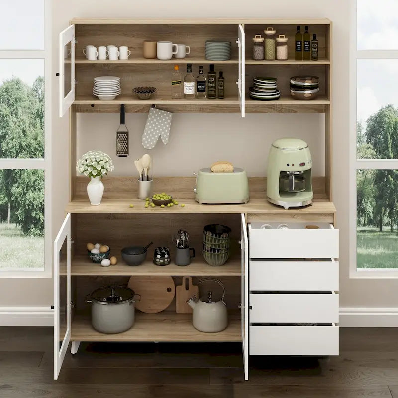 Multi-Functional Sideboard: Wine and Tea Cabinet, Kitchen Cupboard, Buffet Storage 11